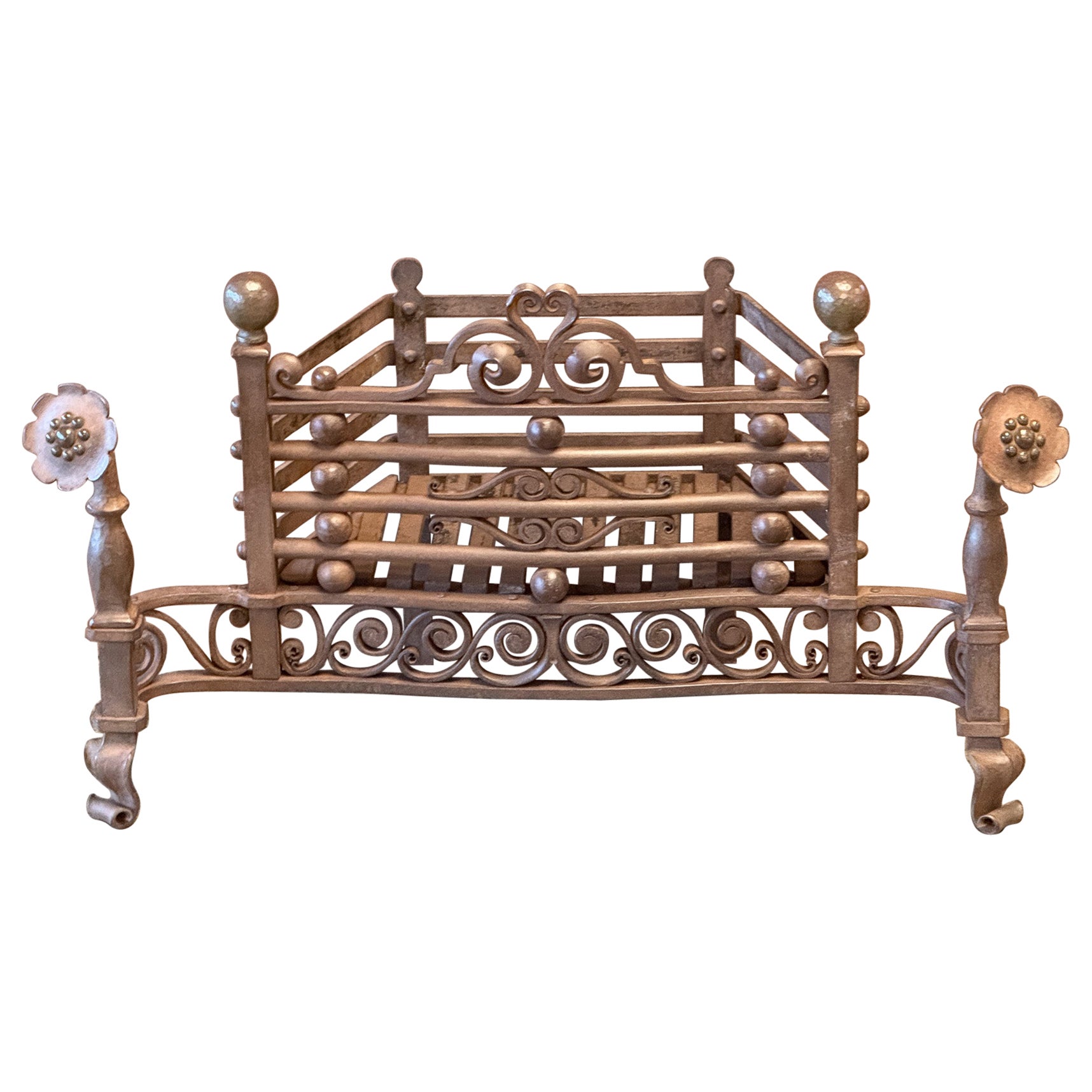 Jugendstil-Kaminholzrost „Ringlever“ aus der Jugendstilzeit, frühes 20. Jahrhundert im Angebot