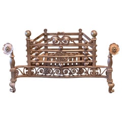 Grille à bûches de cheminée "Ringlever" d'époque Art Nouveau, début du 20e siècle