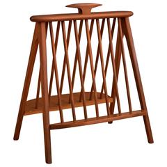 Vintage Arthur Umanoff Walnut Magazine Rack