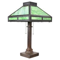 Stickley Style Antique Mission Arts & Crafts Hammered Copper Table Lamp