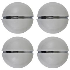 Four Stylish Hemispherical Sconces, Italy, 1960s Four Stylish Hemispherical Sconces, Italy, 1960s