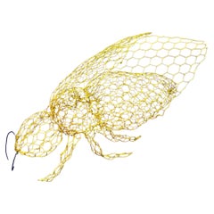 'Yellow Honeybee', contemporary wire sculpture by Benedetta Mori Ubaldini