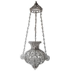 1920 French Maison Bagues Style Crystal Lantern Chandelier
