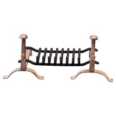 Grille à bûches de cheminée d'époque Napoléon III, France, 19e siècle