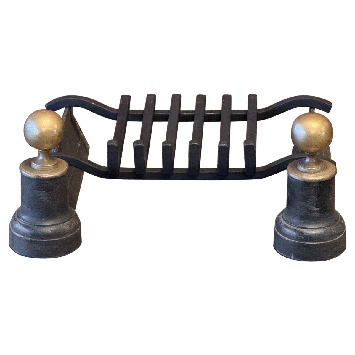 Grille à bûches de cheminée française, époque Napoléon III