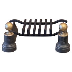 Grille à bûches de cheminée française, époque Napoléon III