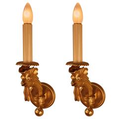 Pair of French Bronze Wall Sconces
