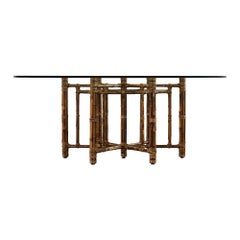 McGuire Organic Modern Bamboo Rattan Oval Dining Table
