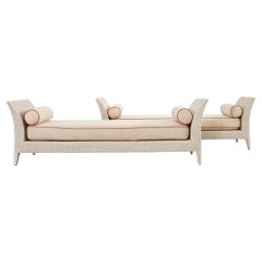 Paar McGuire Garden Chaise Longue-Tagesbetten mit Chaiselongue