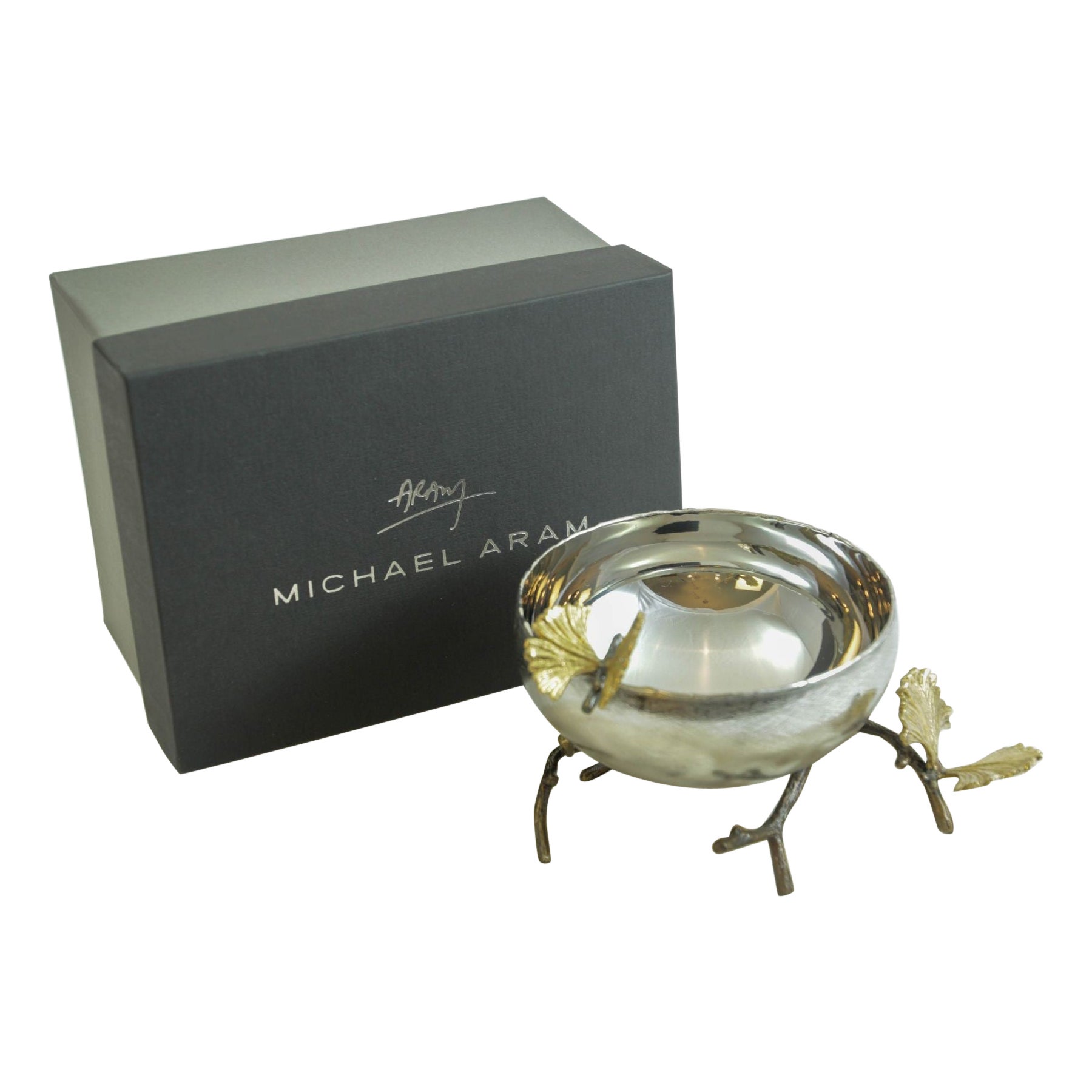 Michael Aram Bol en argent avec papillon et ginkgo en vente