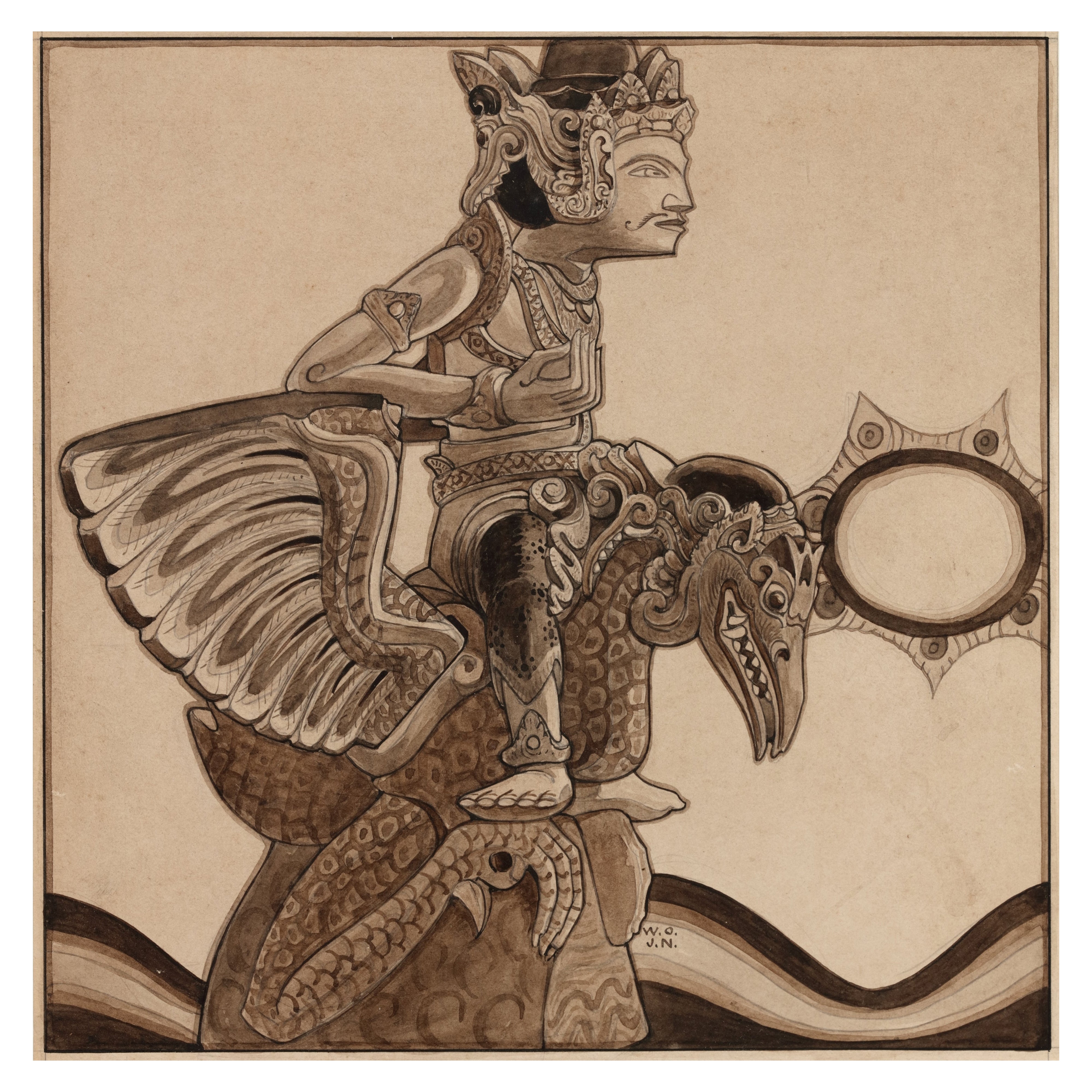 W.O.J. Nieuwenkamp (1874-1950) Statue des Vishnu Garuda, Bali, 1904