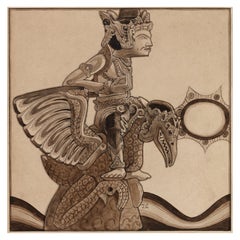 Antique W.O.J. Nieuwenkamp (1874-1950) Statue of Vishnu Garuda, Bali, 1904