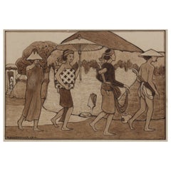 W.O.J. Nieuwenkamp (1874-1950) Four Balinese, 1910