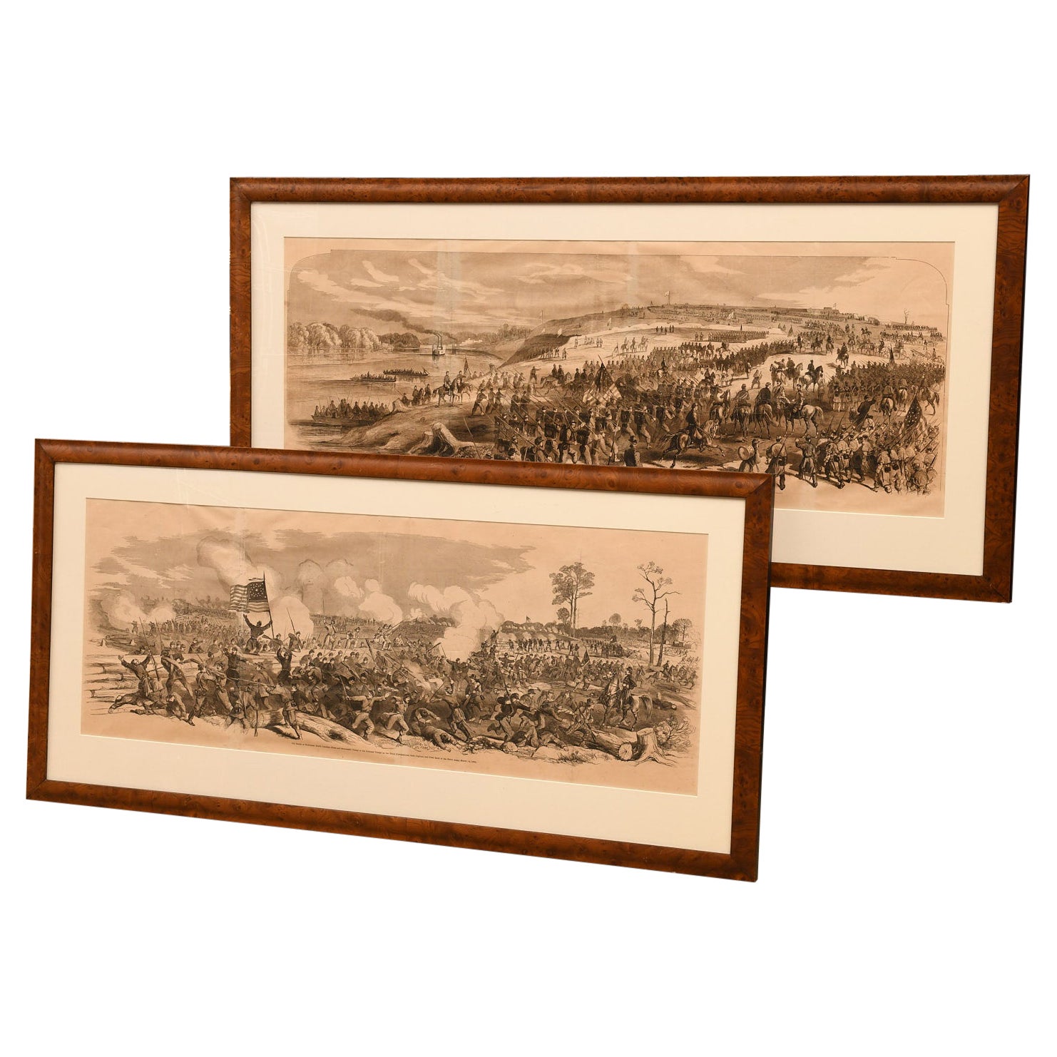 Pair of Framed Civil War Engravings - Frank Leslie's Illustrated Newspaper, 1862 For Sale
