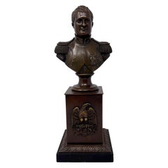 Antique 19th century French bronze bust of Napoleon Bonaparte.