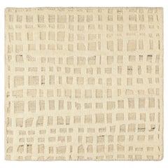 Rug & Kilim: campione di tappeto moderno personalizzato con motivi geometrici bianco panna