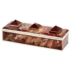 TRONADOR Rectangular Brown Onyx Stone Box