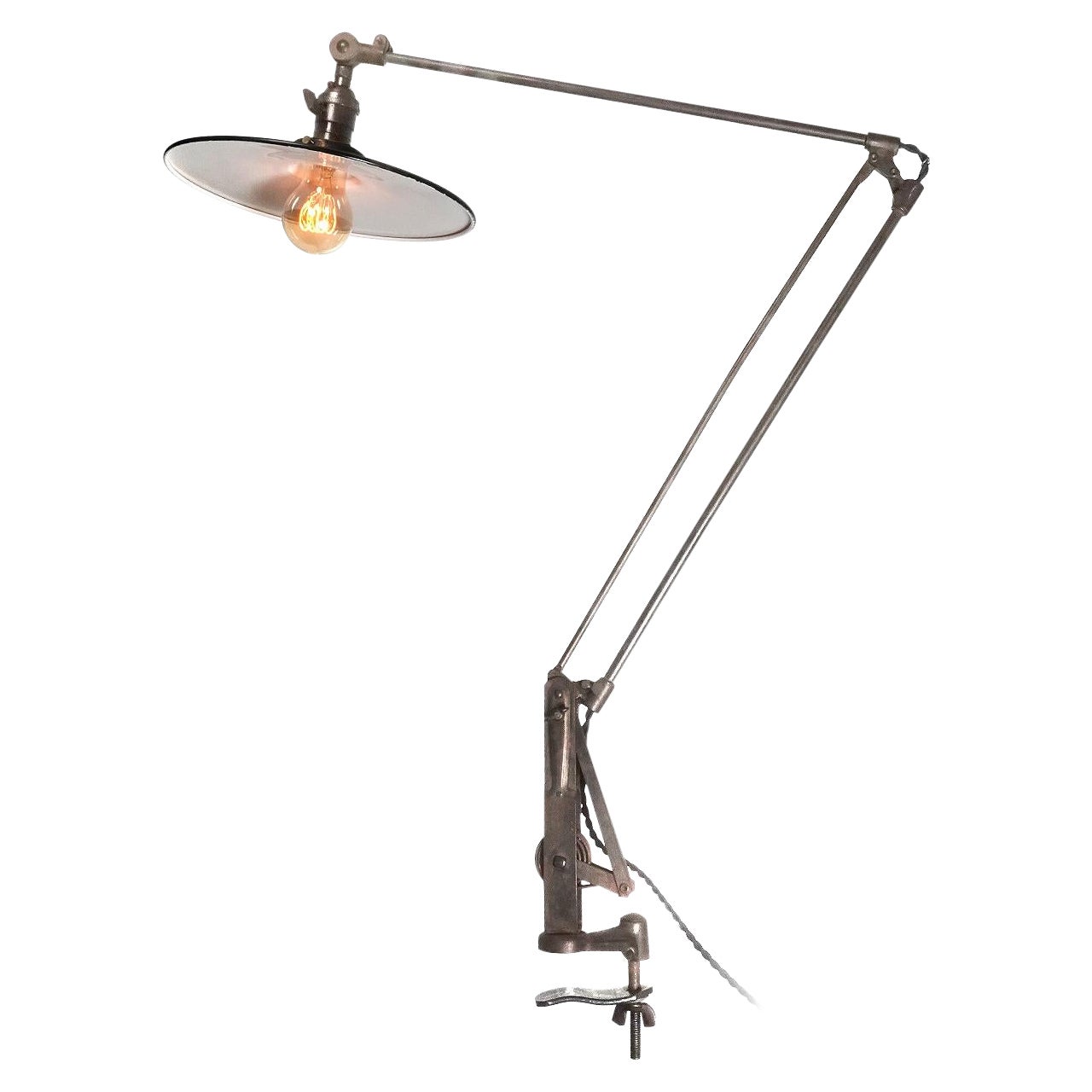 Uhren-Spring Industrial Articulating-Schreibtischlampe