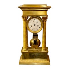 19th Century French Empire Gilt Bronze Mantel Clock