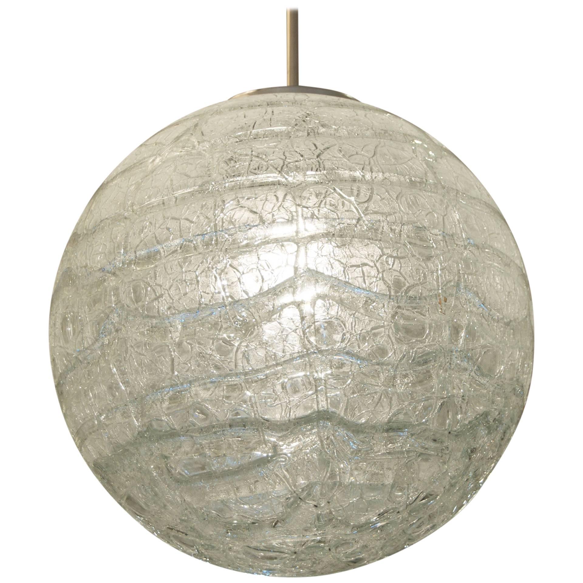 Massive Crackle Glass Doria Globe For Sale