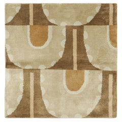 Rug & Kilim's Art Deco Style Muster in Beige-Braun und Creme-Tönen