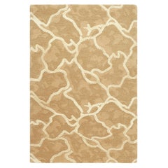 Rug & Kilim: campione di tappeto moderno personalizzato in beige-marrone con motivi astratti