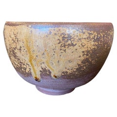 Ciotola da tè Chawan di ceramica Bizen firmata dal tesoro nazionale giapponese Toyo Kaneshige