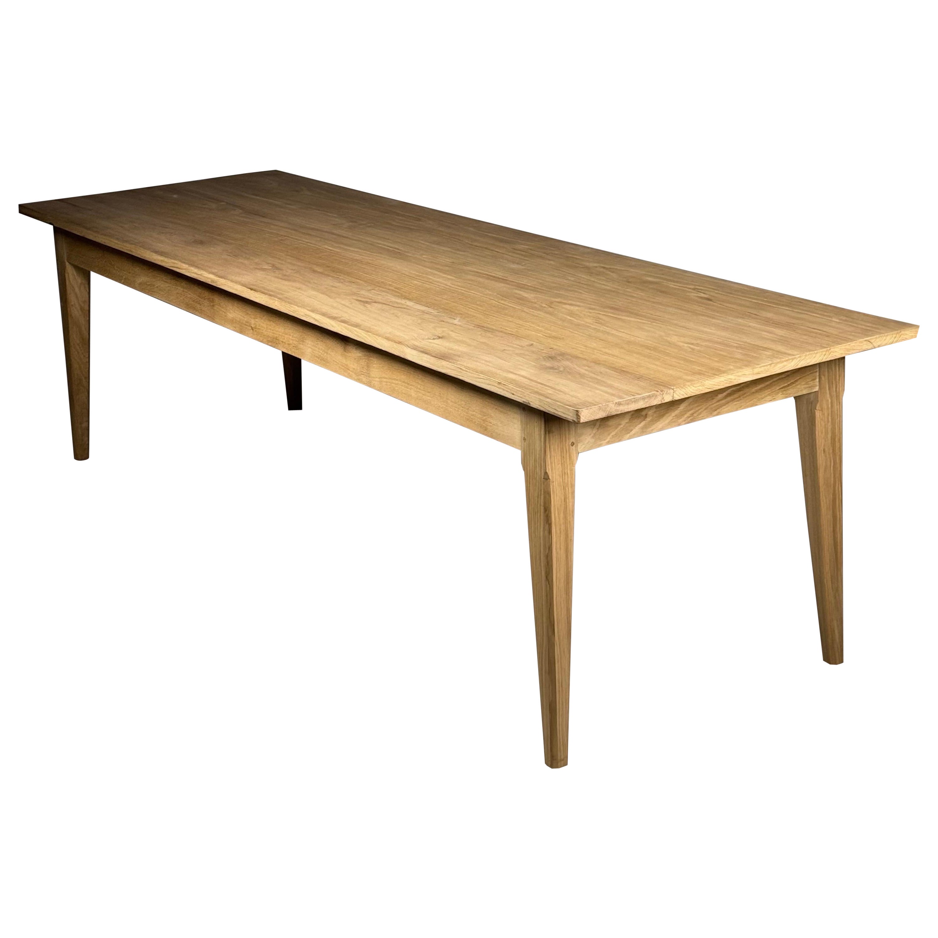 Table à manger de ferme en chêne français 270 cm en vente