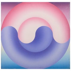 R. Wagner, European artist. Oil on board. Geometric composition. Ca. 1970.