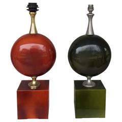 Two Maison Jansen 1970 Lamps in Resine 1