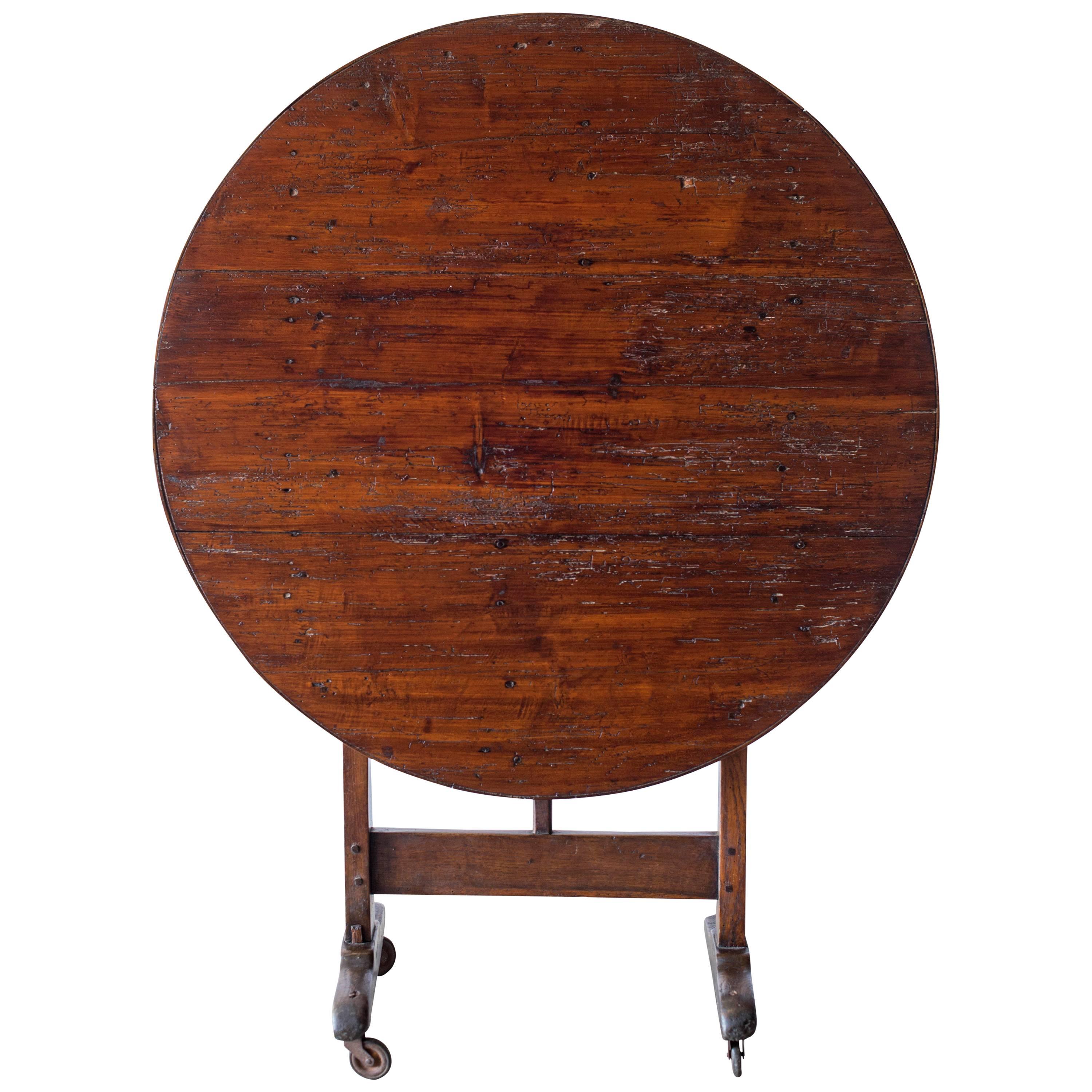 19th Century French Round Wine Tasting Table