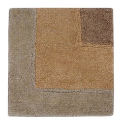 Échantillon de tapis contemporain sur mesure de Rug & Kilim avec motifs géométriques beige-brun