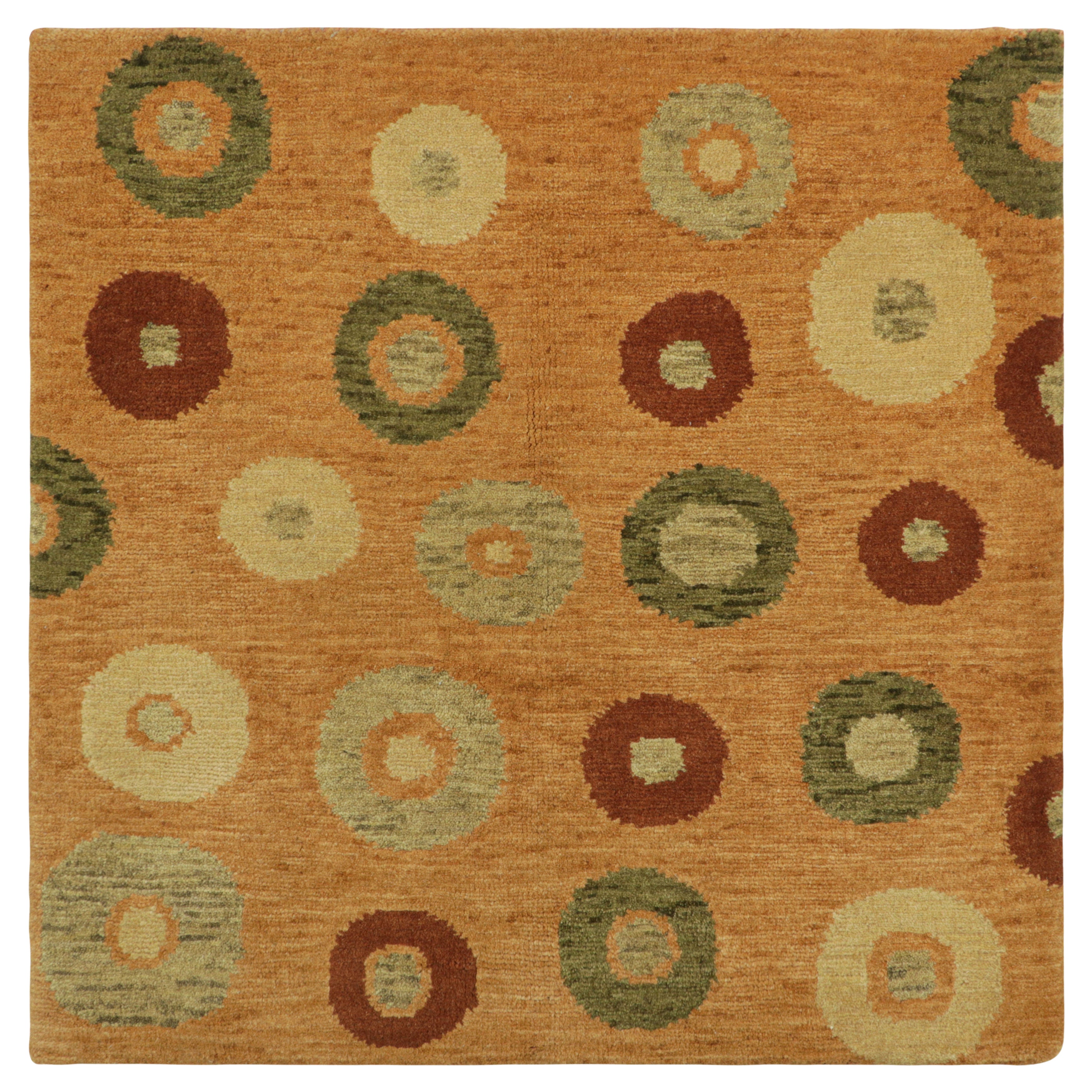 Rug & Kilim’s Contemporary Custom Rug Sample, Brown with Geometric Patterns