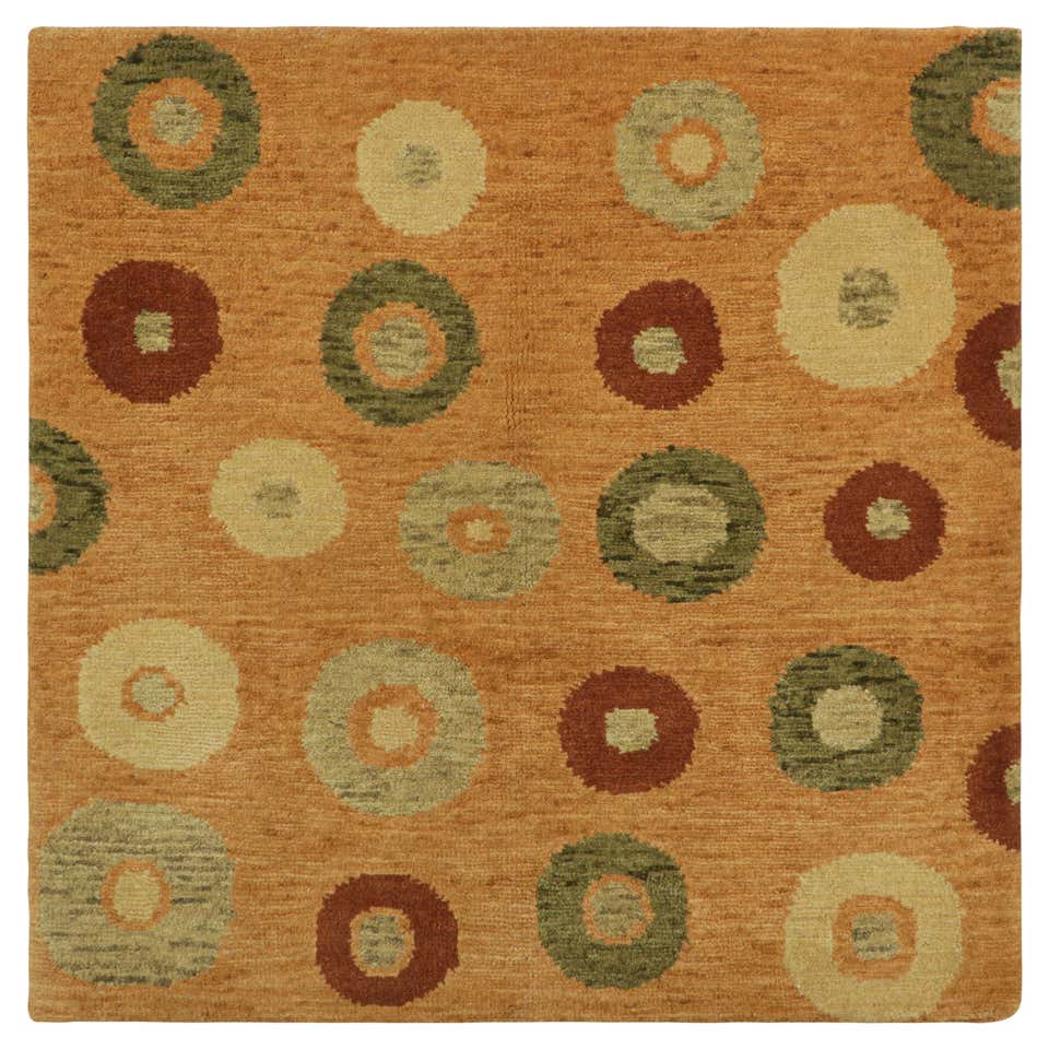 Rug and Kilim’s Modern Custom Rug Sample in Blue and Brown with ...