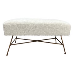 Italian Modern Gilt Iron Bench