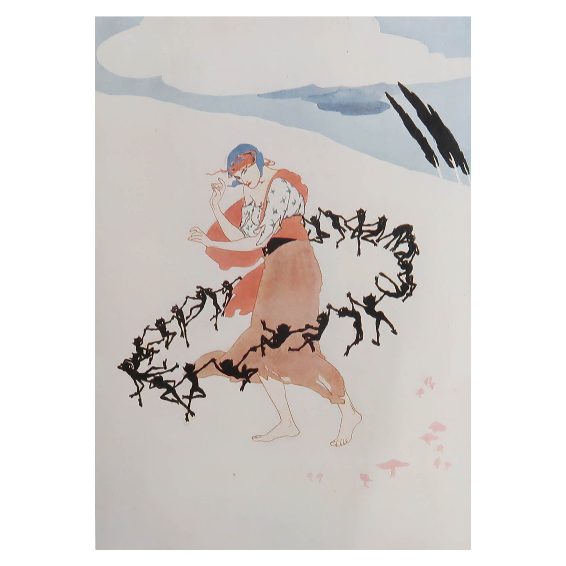 Original Vintage Art Deco Print by Margery Lawrence, 1921.