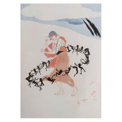Impression Art déco originale de Margery Lawrence, 1921.