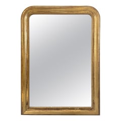 Antique French Louis Philippe Gilt Statement Wall Floor Mirror Circa 1880