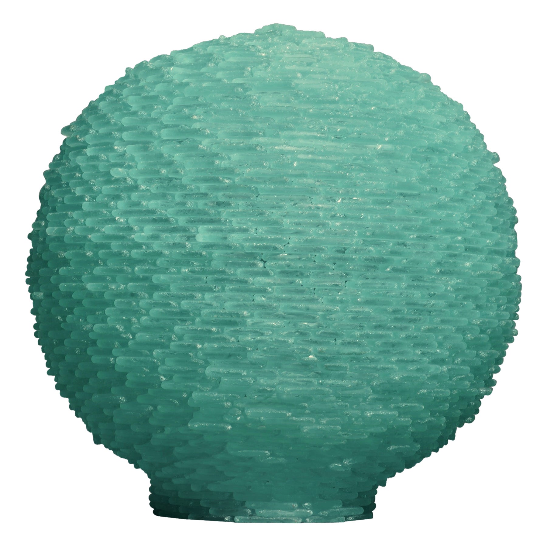 Lampadaire/lampe de bureau rond en verre d'art Lunar Globe de Murano, vert eau, 1970