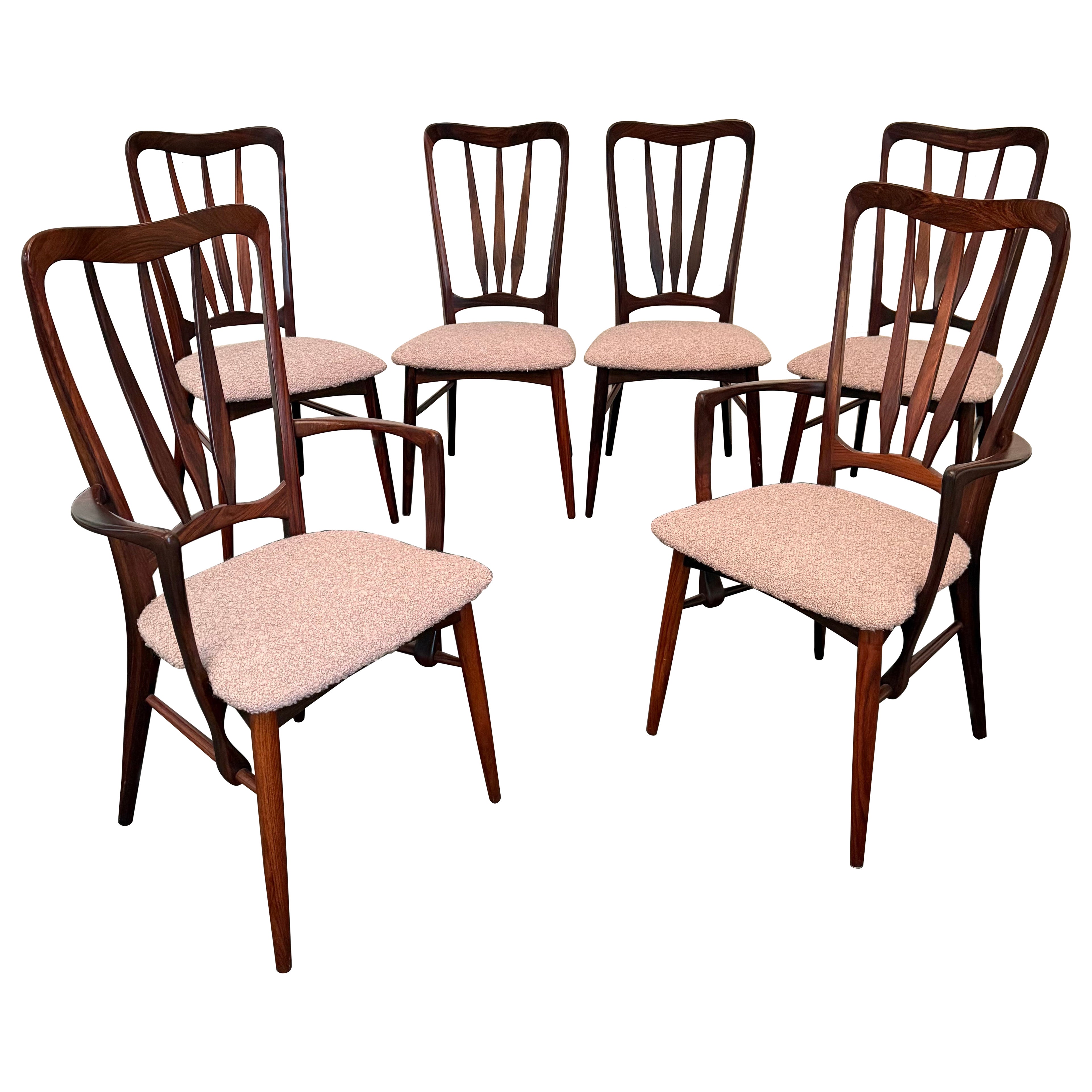 Danish Modern Rosewood "Ingrid" Dining Chairs By Niels Koefoed