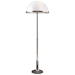 Josef Hoffmann Jugendstil Stehleuchte aus Messing und Opalglas, Re-Edition