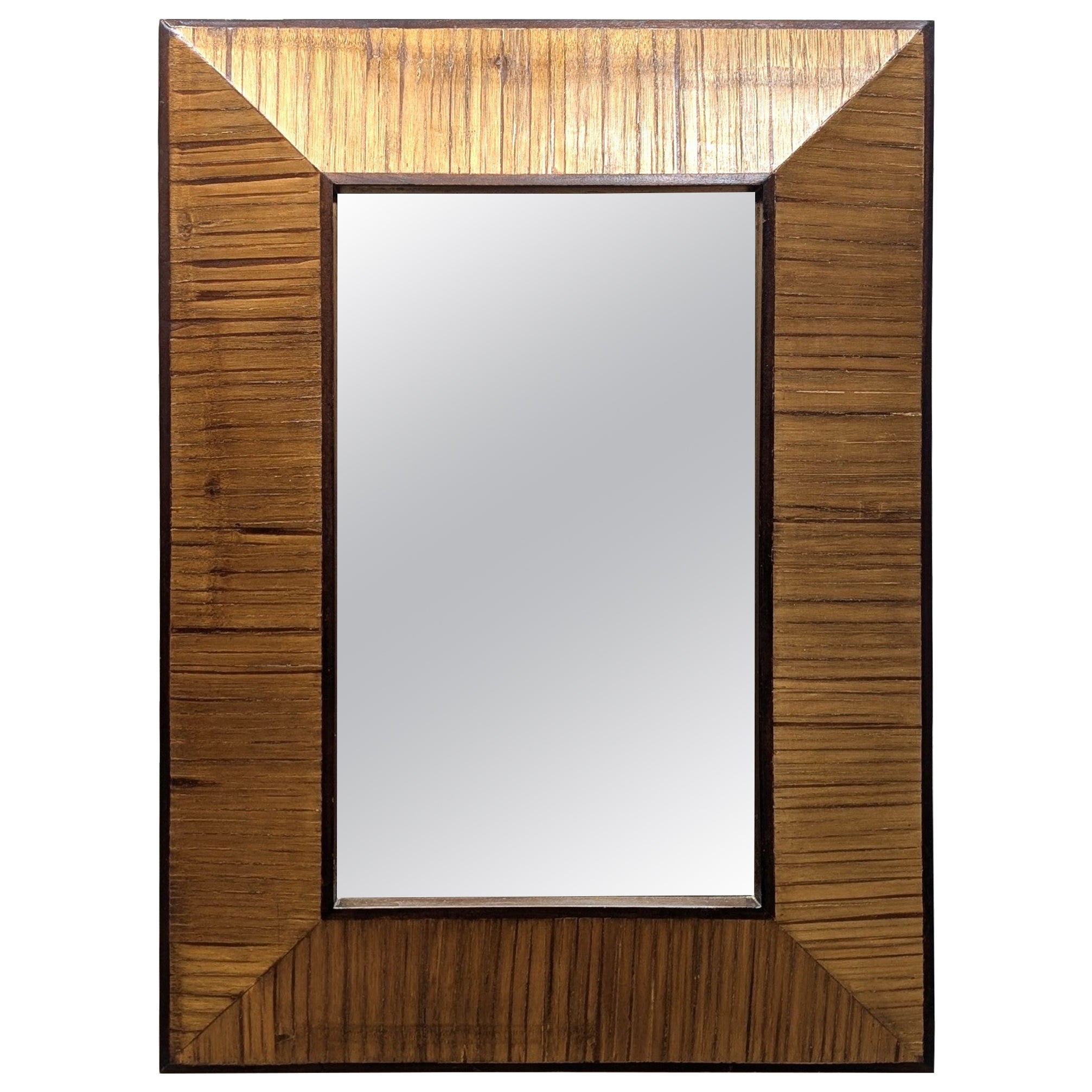 Specchio Vintage Bamboo Teak in vendita