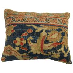 Vintage Blue Sultanabad Rug Pillow