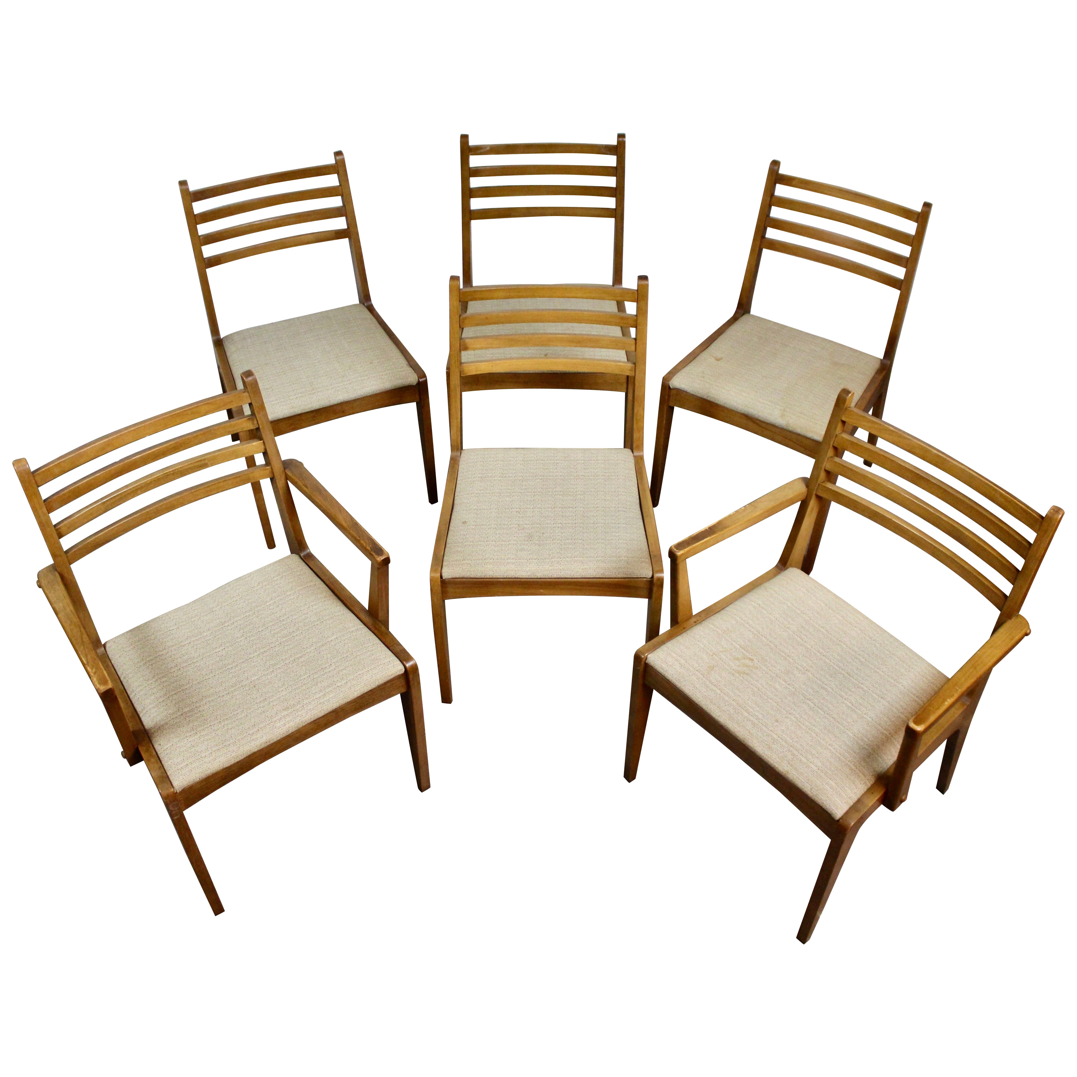 Set of 6 Mid-Century "Del Ray" Chairs by B.F. Huntley For Sale