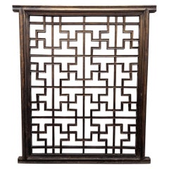 19th Century Chinese Window Lattice Panel Screen
