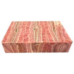 Vintage Leopoldo Menegatti Firenze Rhodochrosite Box with Label