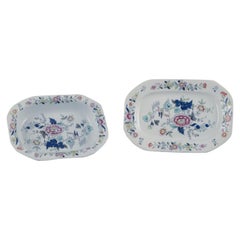 Copeland Spode, Inglaterra. Plato ovalado y cuenco ovalado de loza.