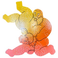 BEARPAD “Untitled Bubs” Extra-Large Figurative Painting on Cut Masonite, c. 2020