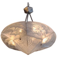 "Cigognes", un lustre Art Déco français de Pierre D'Avesn, circa 1930