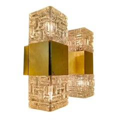 Gaetano Sciolari Wall Lighting Glass Murano with Chrome, Italy, 1970